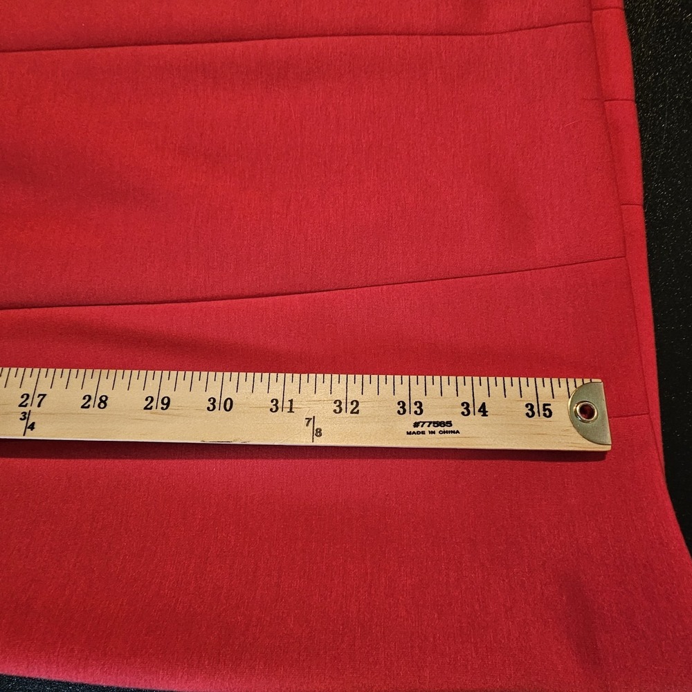 NWT Elie Tahari Dress Red Split Neck Zip Back Sleeveless fitted Career Size 4 - Picture 11 of 12